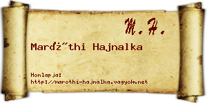 Maróthi Hajnalka névjegykártya